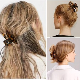 Pinzas para el pelo grandes, con diseño de concha de tortuga y concha de tortuga, para mujeres, 3.5 pulgadas, fuerte sujeción para cabello fino y grue