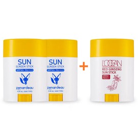 Roséang [로쎄앙 본사] [3개입] 르나르도 선스틱 SPF50+ 2개 + 홍삼 선스틱 1개 [Rosseang Headquarters] [3 Pack] Leonardo Sunscreen Stick SPF50+ 2 Pieces + Red Ginseng Sunscreen Stick 1 Piece