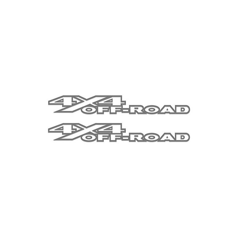 2 x Dark Grey 4X4 Off Road Outline Single Color