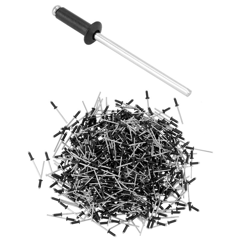 QWORK Aluminum Blind Rivets, 500 Pcs 1/8" x 3/8" Black