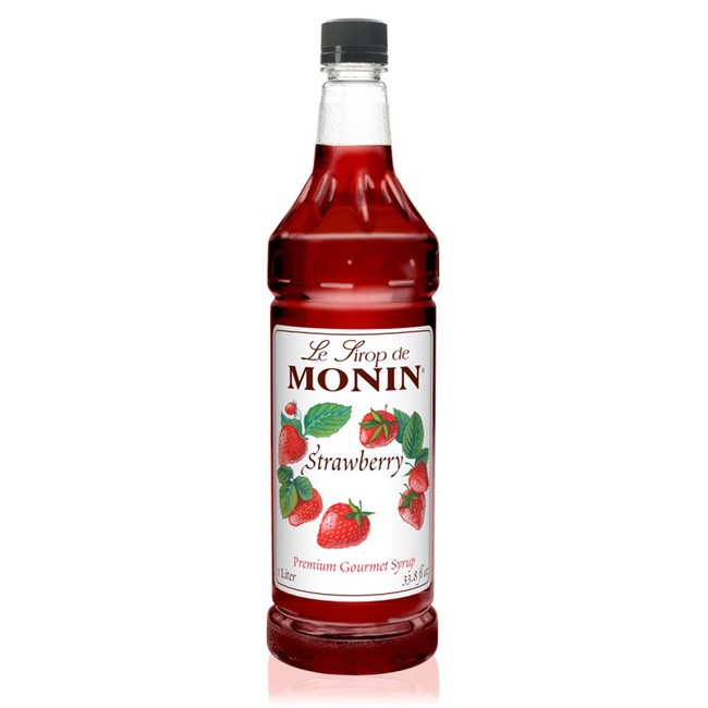 Monin - Strawberry Syrup, Mild and Sweet, Great for Cocktails and Teas, Gluten-Free, Vegan, Non-GMO (1 Liter)