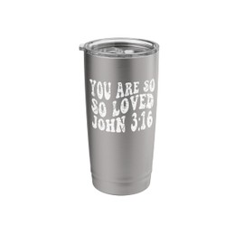Retro Groovy Faith John 3 16 You are So So Loved Christian Stainless Steel Insulated Tumbler