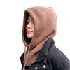 Goyu Balaclava All-in-One Instagram Scarf Knit Hood LF2663 Hat - With Button Khaki 3ea