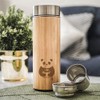 Mosajoy Tea Bottle Bamboo Tumbler with Infuser BPA Free Double