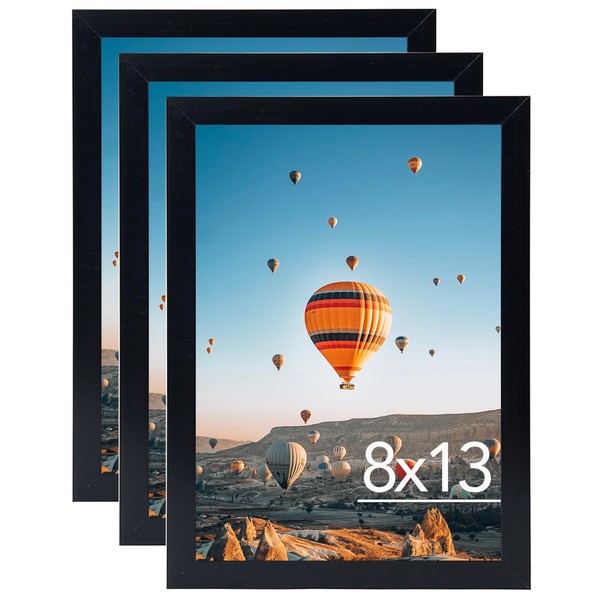 8x13 Picture Frame Set of 3 Black for Wall Hanging
