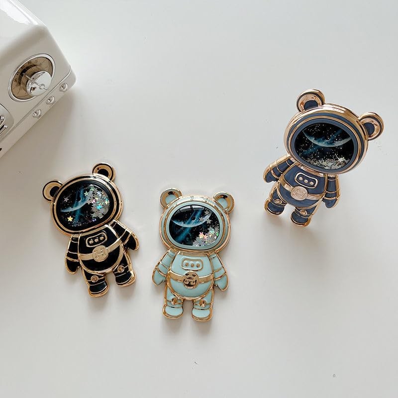 Black Cute Phone Stand Holder,Cell Phone Hidden Kickstand for Desk,Astronaut