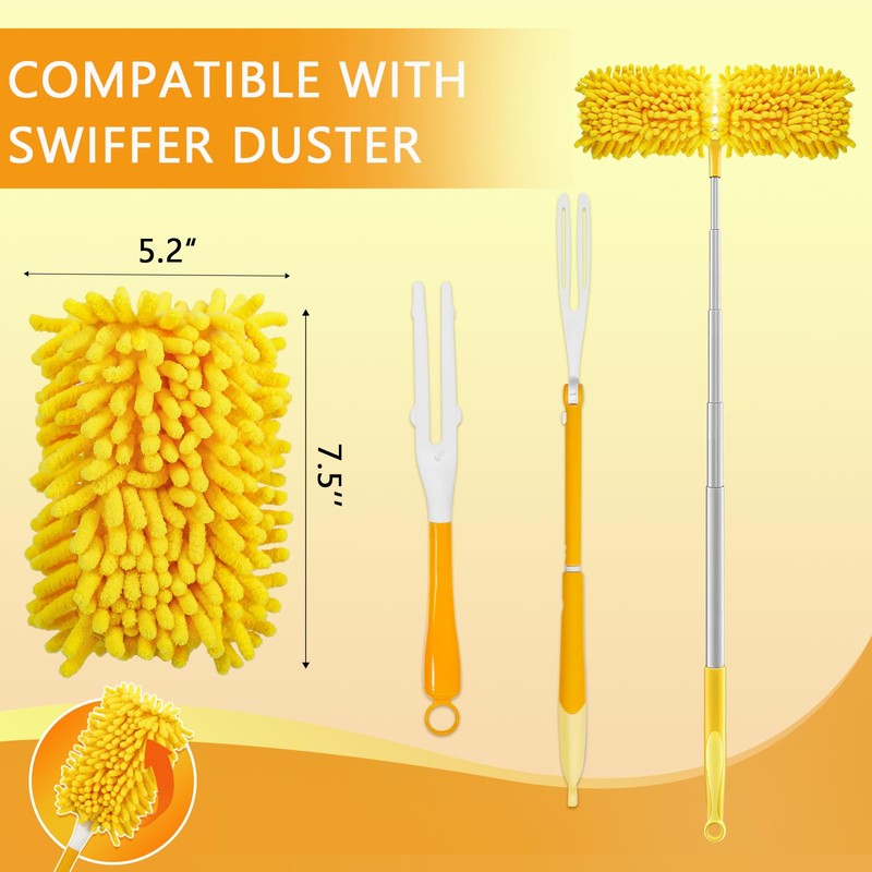 Yicotira Reusable Duster Refill Compatible with Swiffer Hand Duster -