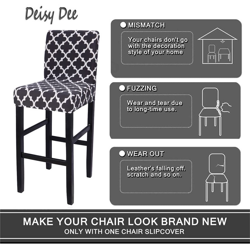 Deisy Dee Stretch Slipcovers Chair Cover for Counter Height Side