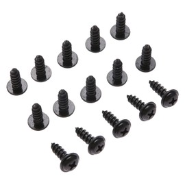 Self Tapping Screws, Tapping Screws, M5 x 0.6 inches (15.8 mm), 50 Pieces, 0.2 inch (5 mm), Universal Type, Cross Hole, Repair Parts, Black