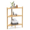 Wisuce Corner Shelf Stand - 3 Tier Bamboo Small Corner