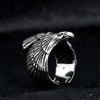 SINLEO Freedom Vintage Silver Black American US Eagle Stainless Steel