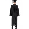 GraduationMall Matte Graduation Gown Cap Tassel Set, Black, Xs 45