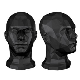 TESTAFIT Mannequin head mannequin head decoration for helmets, hats, glasses, headphones and wigs, head for wigs, headphones, decorative exhibitor for shop windows and storage of accessories (Black)