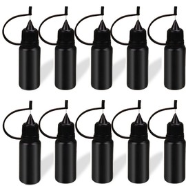 FUNSHOWCASE Dropper Needle Bottle Tool for Resin Liquid Container Blackout Precision Divided with Needle Lid Set of 10