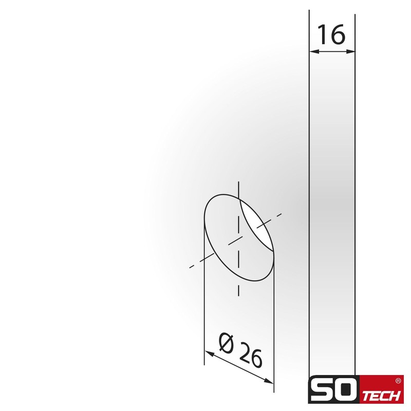 SOTECH Push-Lock Midi Push Button Diameter 23 mm Polished Chrome