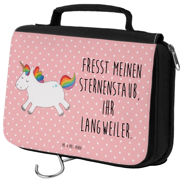 Mr. & Mrs. Panda Toiletry Bag Unicorn Happy, red, Hand