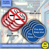 Fire Safety Compliance Sticker Signs - 34 Multi-Pack - Fire
