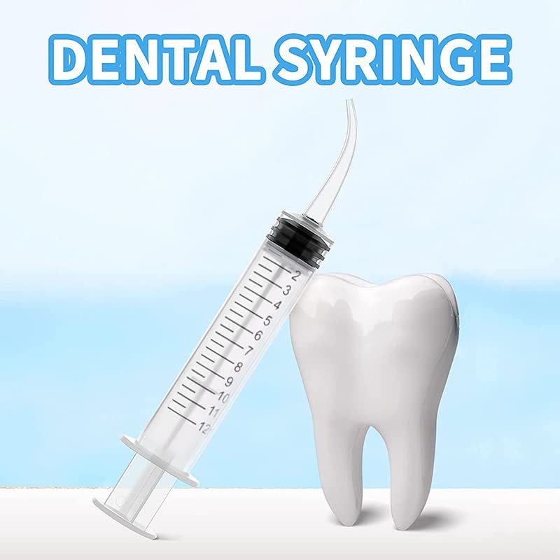 AIMALL 4-Pack 12ml Dental Utility Syringe Curved Tip for Dental