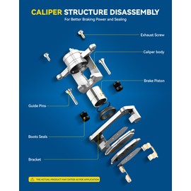 PHILTOP Rear Left Brake Caliper 18-B5081 Compatible with 2008-2012 Chrysler Town & Country, 2008-2012 Dodge Grand Caravan, 2009-2012 Volkswagen Routan, 2012-2012 Ram C/V
