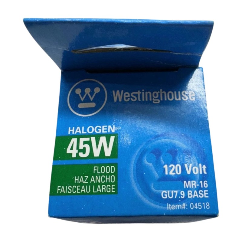 Westinghouse 45MR16Q/FL Flood Light Bulb, 45W, 120V, MR-16, GU7.9 Base