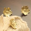 Mikikit 6 Pcs Brass Flower Drawer Knobs, Golden Cabinet Pull