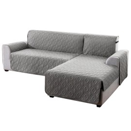 Genina Sectional Couch Covers for Dogs L Shaped Sofa Covers Chaise Lounge Cover Reversible Couch Covers for Sectional Sofa L Shape Furniture Protectors Cover for Pets, Kids (Gray, Large)