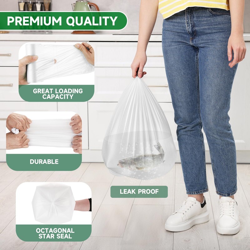 4 Gallon Small White Biodegradable Trash-Bag - Small Garbage Bags