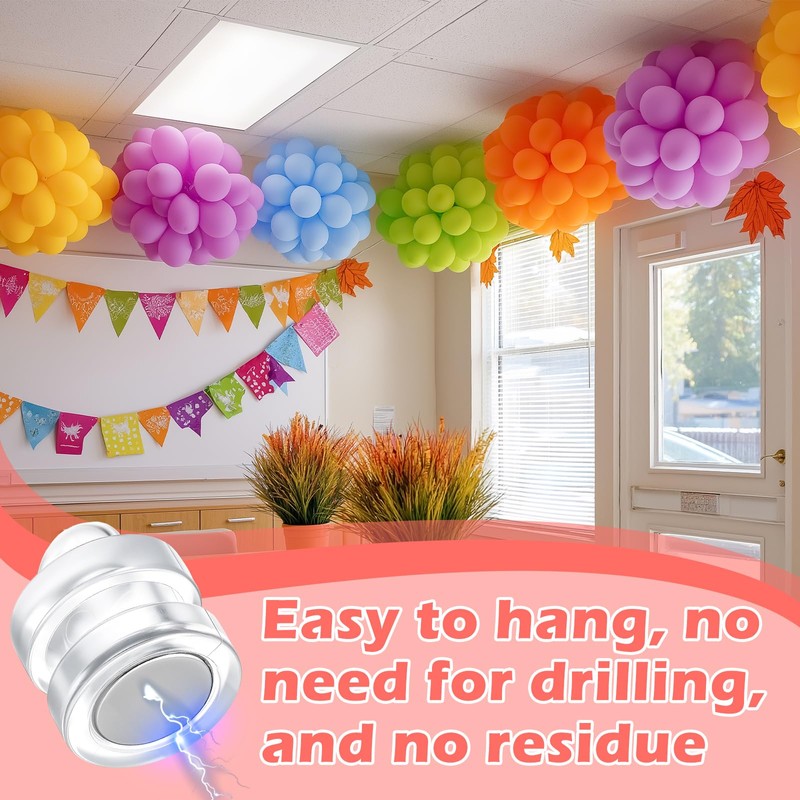 20 Pack Magnetic Ceiling Hooks with 328ft Clear Hanging Line,