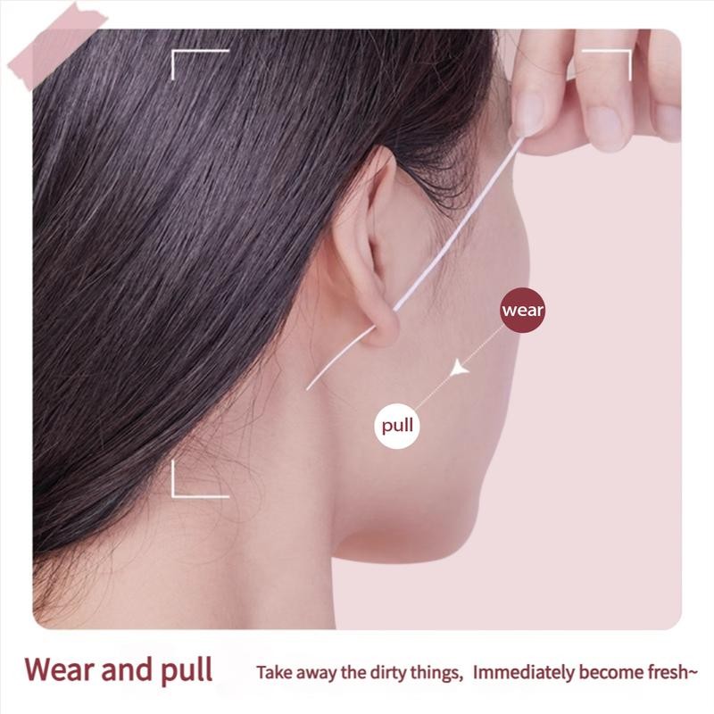 AKIESY Ear Hole Cleaning Thread, Peach-Scented Deodorizing Ear Cleaning Solution,