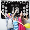 JOYKY Happy 13th Birthday Banner, Black Silver 13th Birthday Party