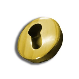 Pair of Rosettes Hole Cylinder Compatible with Yale Hole, Nozzles for Door Lock - Rosettes Sold as Pair (Round, Polished Brass)