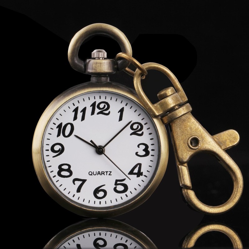 ALIENWOLF Vintage Round Classical Pocket Key Chain Watch Pendant