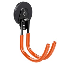 Wukong Large Magnetic Wall Hooks for Garage - No Drilling Required with 70 mm Rubberised Magnets Heavy Duty Double Hooks for Ladder, Chair, Hose, Bicycles, Power Tools Bulky