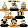 LINGTEER Happy 90th Birthday Table Honeycomb Centerpieces Perfect for Cheers
