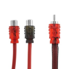 DS18 R1M2F Ultra Flex RCA Cable, Double Female to Single Male, Y Splitter Desing - RCA Audio Cable 1 Male to 2 Females - 12 Inches - 2 Pack