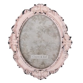MAISONICA 6" x 4" Pink Oval Classic Shabby Chic Photo Picture Frame