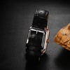 Mens Watch Square Leather Seiko Watch Waterproof: Quartz Watch Leather