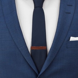 MERIT OCEAN Smart Men's Bulinga Wood Tie Clip Natural Tie Bar 2.1 Inch in Gift Box Red