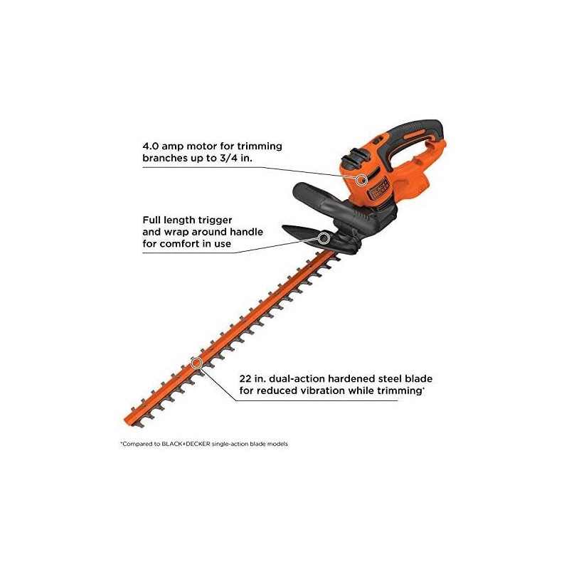 BLACK+DECKER Electric Hedge Trimmer, 22-Inch - BEHT350