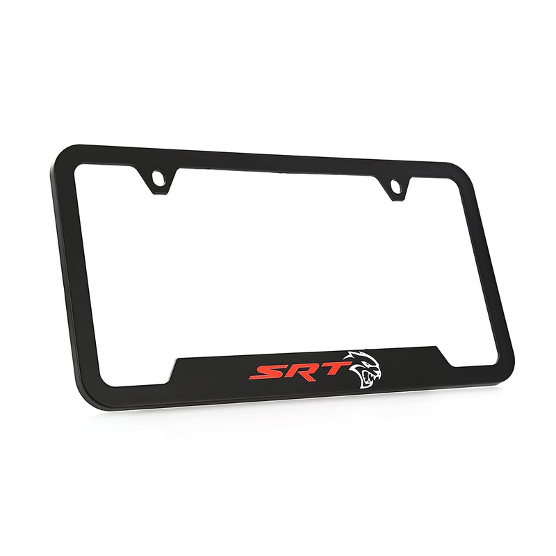 Dodge Challenger SRT Hellcat Plastic Black License Plate Frame Tag