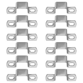 LT Easiyl 12PCS Heavy Duty Bar Security Holder Bracket U Shaped Connector Bracket for Door Closed Bar Holder Strut Channel Stainless Steel 22 x 27mm