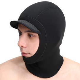 FELLOW Surf Cap, 0.08 inch (2 mm), Cold Protection, Wet Cap, Men's, Women's, Thermal, Fleece Lined, Quick Drying, Winter, Surfing Wetsuit, Japanese Standard, Black, M Size