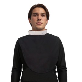 Auroeyfairy Priest Clergy Tab Collar Unisex Costume Pastor Bib Dickey for Clerical Shirt, One Size (Black1)
