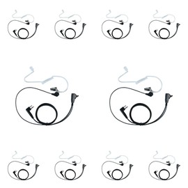 Sarcia 10 Pack Headset Earpiece for Motorola walkie Talkie 2 Way Radio2 Pin rdm2070d cp200 cp200d cp185 with Covert Acoustic Tube Mic PTT