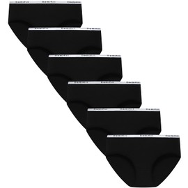 Demifill Teen Girls Underwear Cotton Briefs Panties for Teens Pack of 6 Size 10-12Years Black