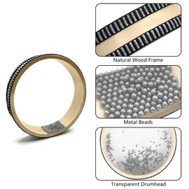 Musiin 6 Inch Wave Beads Ocean Drum Clear Drum Skin Wooden Drum Hoop Sound Therapy Instrument Natural Color Instrument Ocean Percussion For Meditation Relaxation