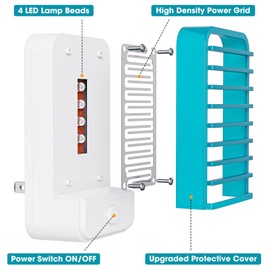 4 Pack Plug in Bug Zappers Indoor Flying Insect Trap, Fly Traps for Indoors, Electronic Mosquito Zappers Killer Gnat Traps with LED Light for Patio, Bedroom, Kitchen, Office, Baby Room