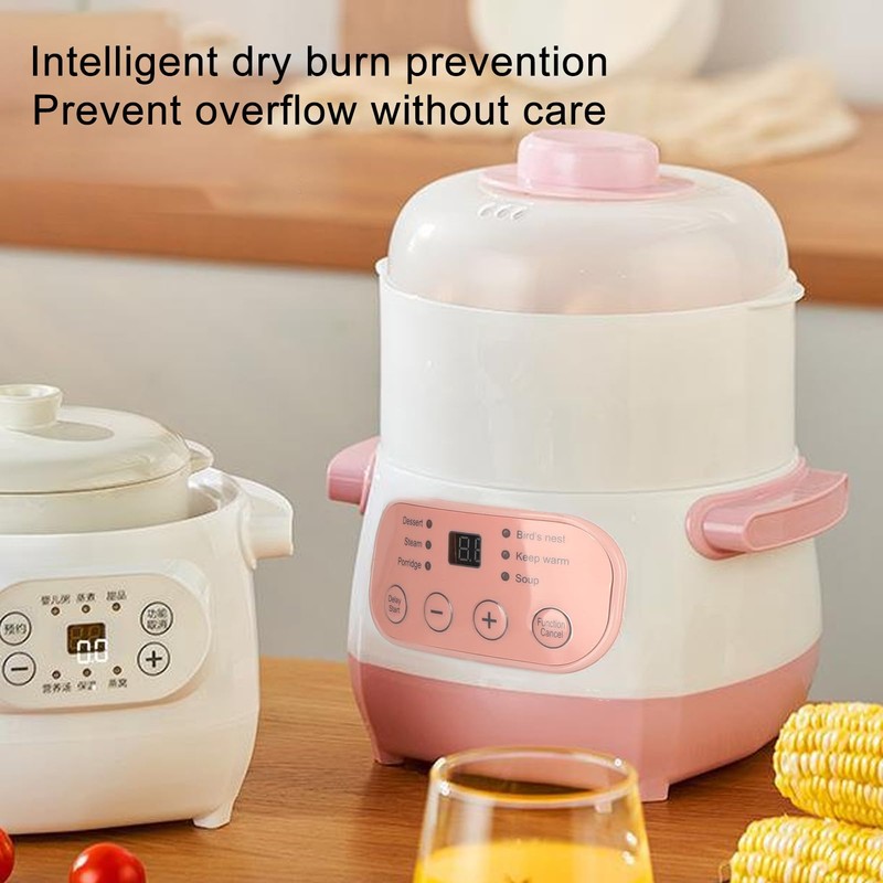 lvifloae Electric Stew Pot Appointment Timing Smart Prevent Dry Burning