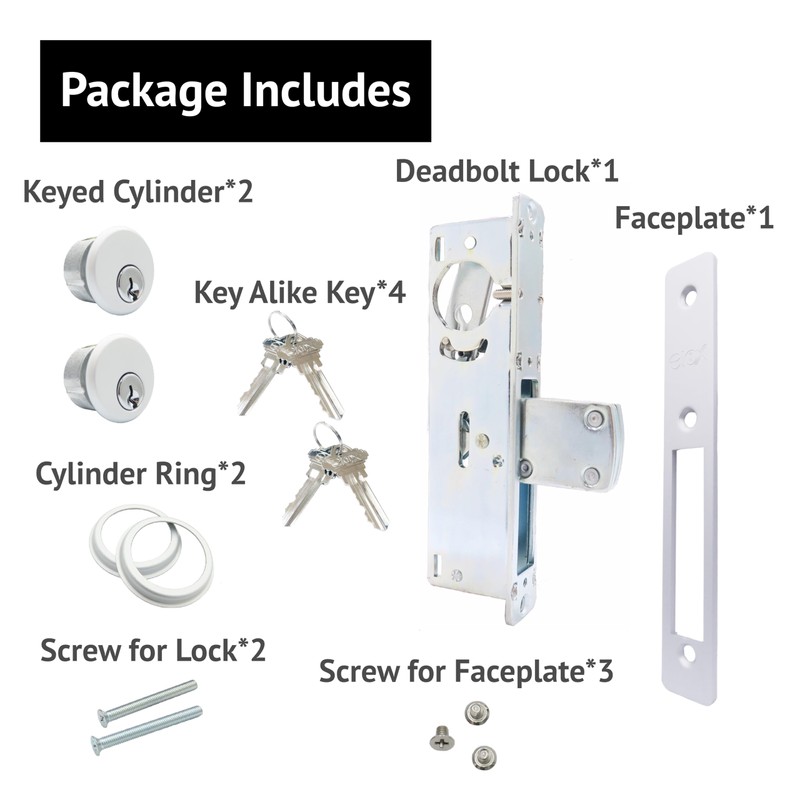 elox Storefront Swinging Narrow Stile Aluminum Door Mortise Deadbolt Lock,