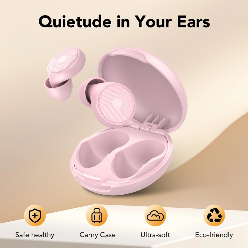 Ear Plugs for Sleeping, 45dB Hearing Protection, Noise Reducing, Pink
